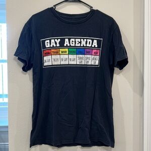 Gay agenda black t- shirt- large